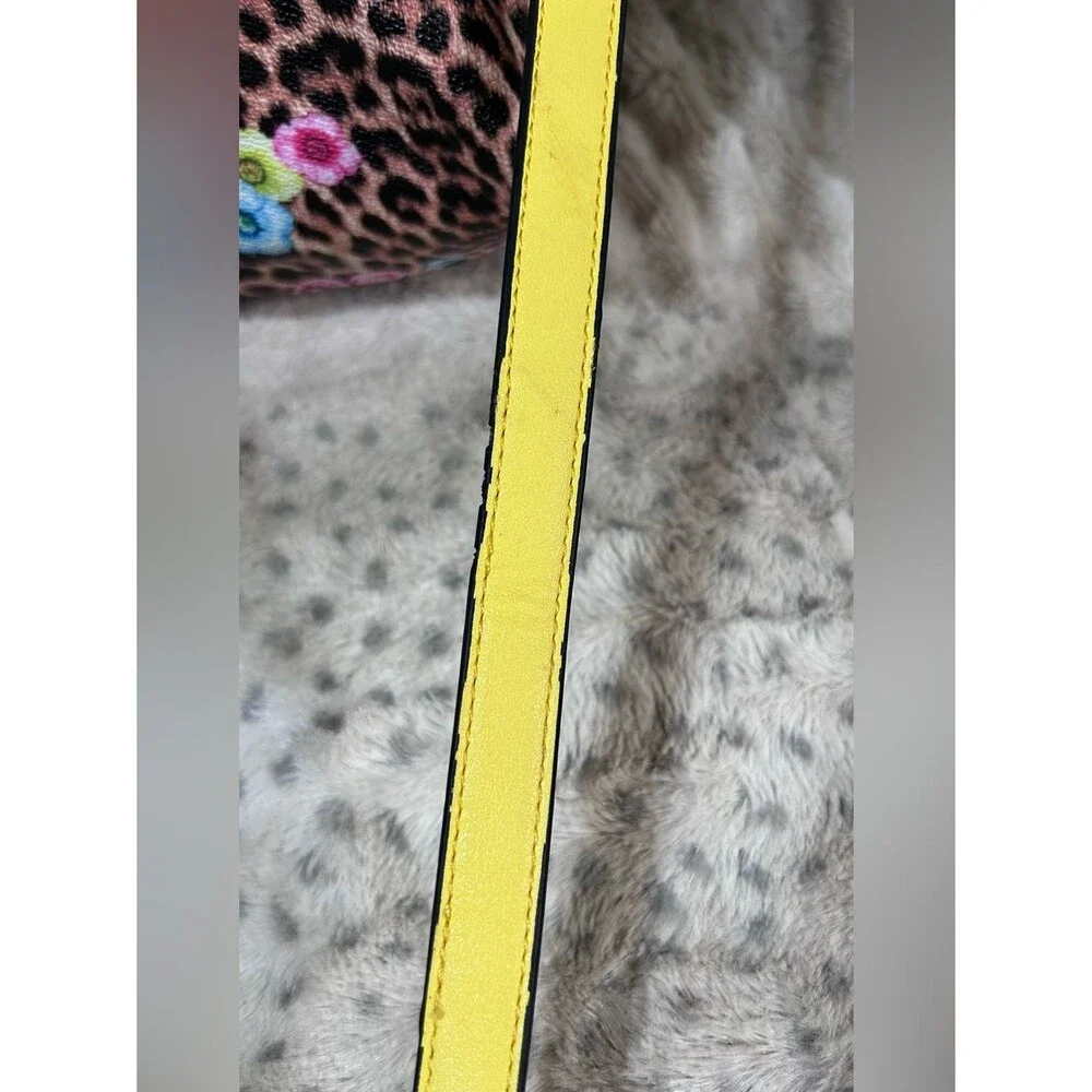 Leopard Floral Crossbody Bag in Yellow Pink Blue Multicolor Zipper